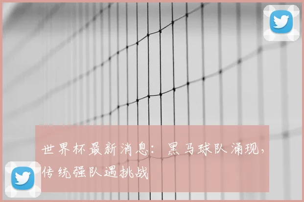世界杯最新消息：黑马球队涌现，传统强队遇挑战